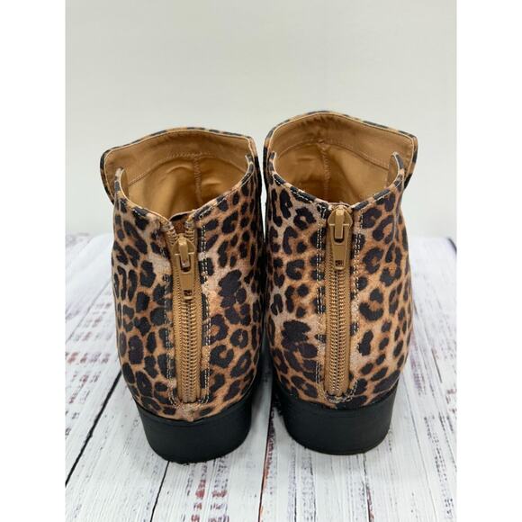 Lane‎ Bryant Womens Brown Fabric Leopard Print Ankle Boots Bootie Size 12W - Picture 8 of 12
